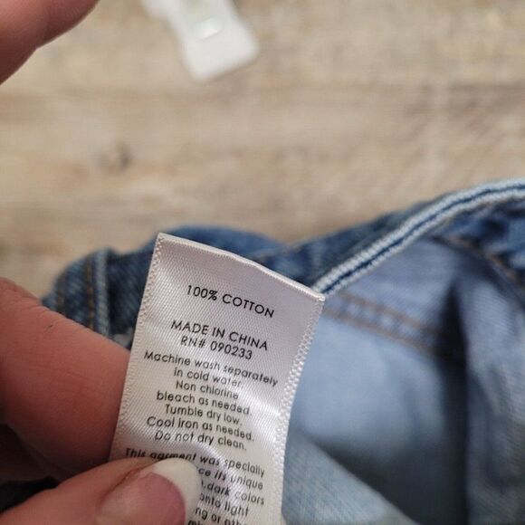 PacSun Denim Mini Skirt Blue Two Toned‎ Womens Size 25 Pockets Frayed Raw Hem - Picture 13 of 13